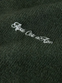Groen - Regular Fit Embroidered Chest Motif Cardigan