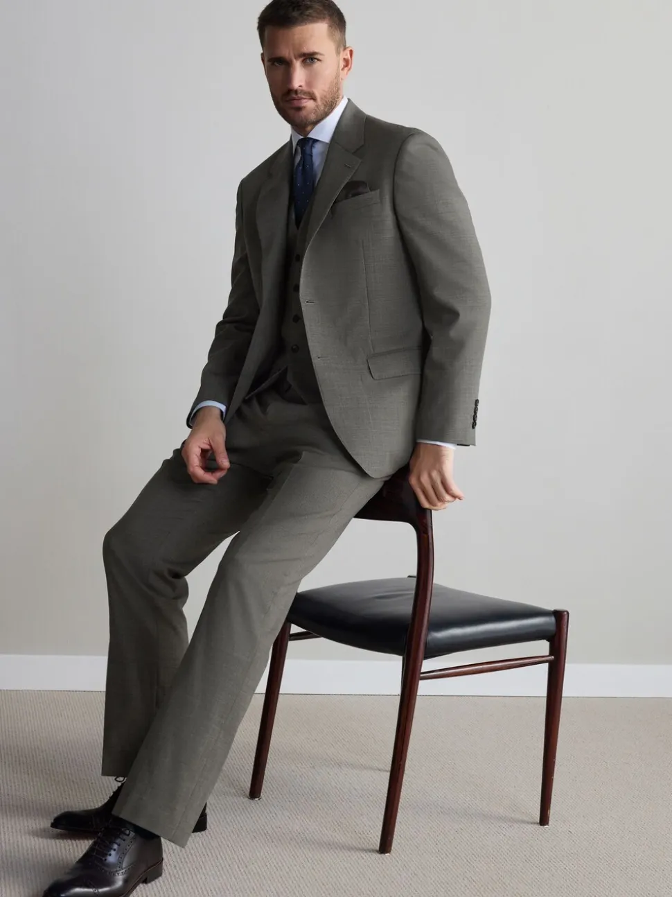 Groen - Regular Fit Signature Nova Fides 100% Italian Wool Suit Jacket