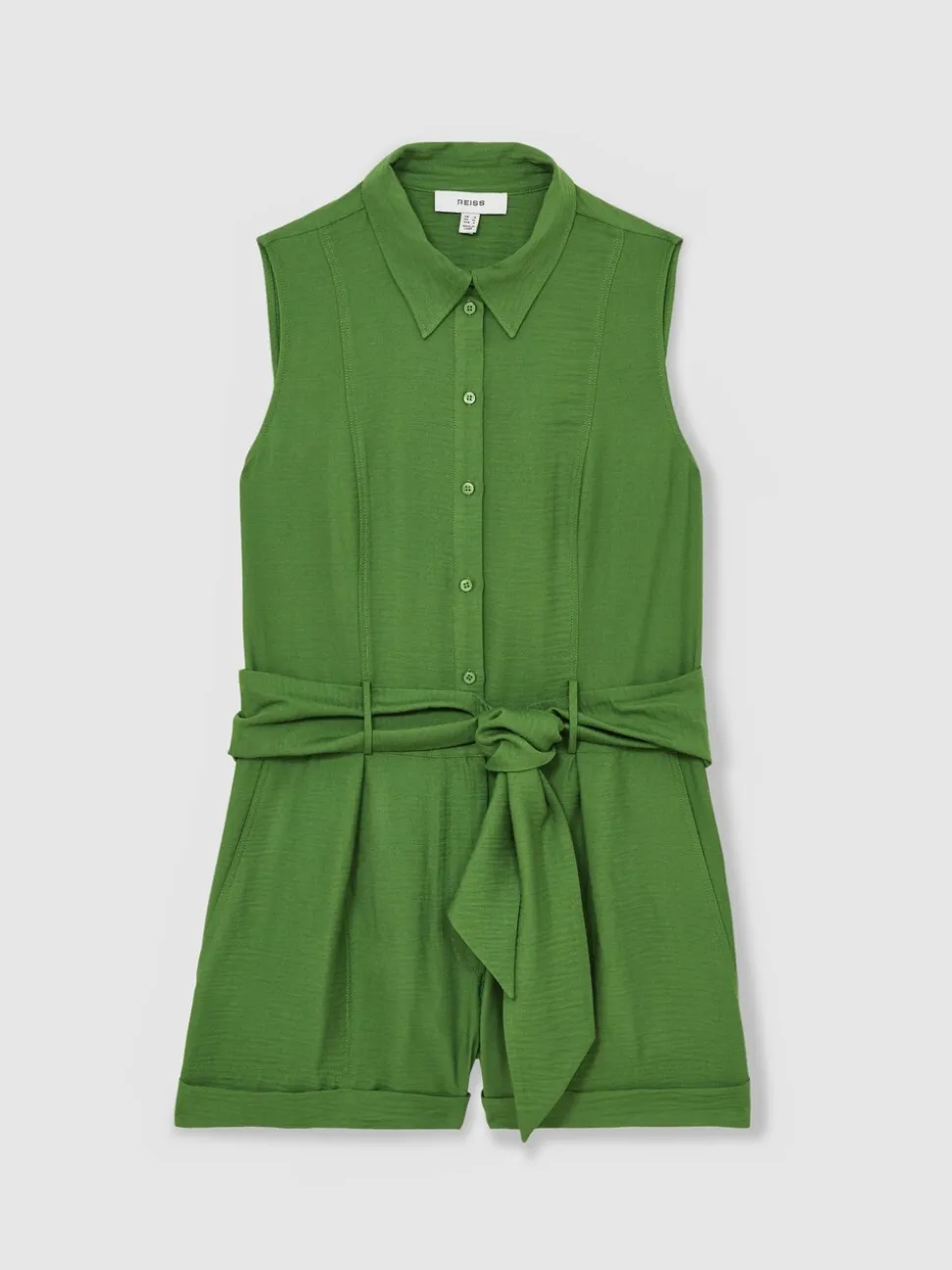 Groen - Reiss Millie strandcover-up speelpakje met ceintuur