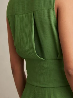 Groen - Reiss Millie strandcover-up speelpakje met ceintuur