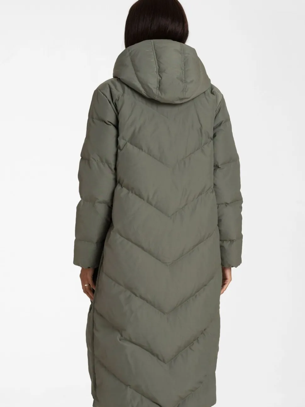 Groen - Seraphine 3-In-1 Lange Chevron Puffer zwangerschapsjas