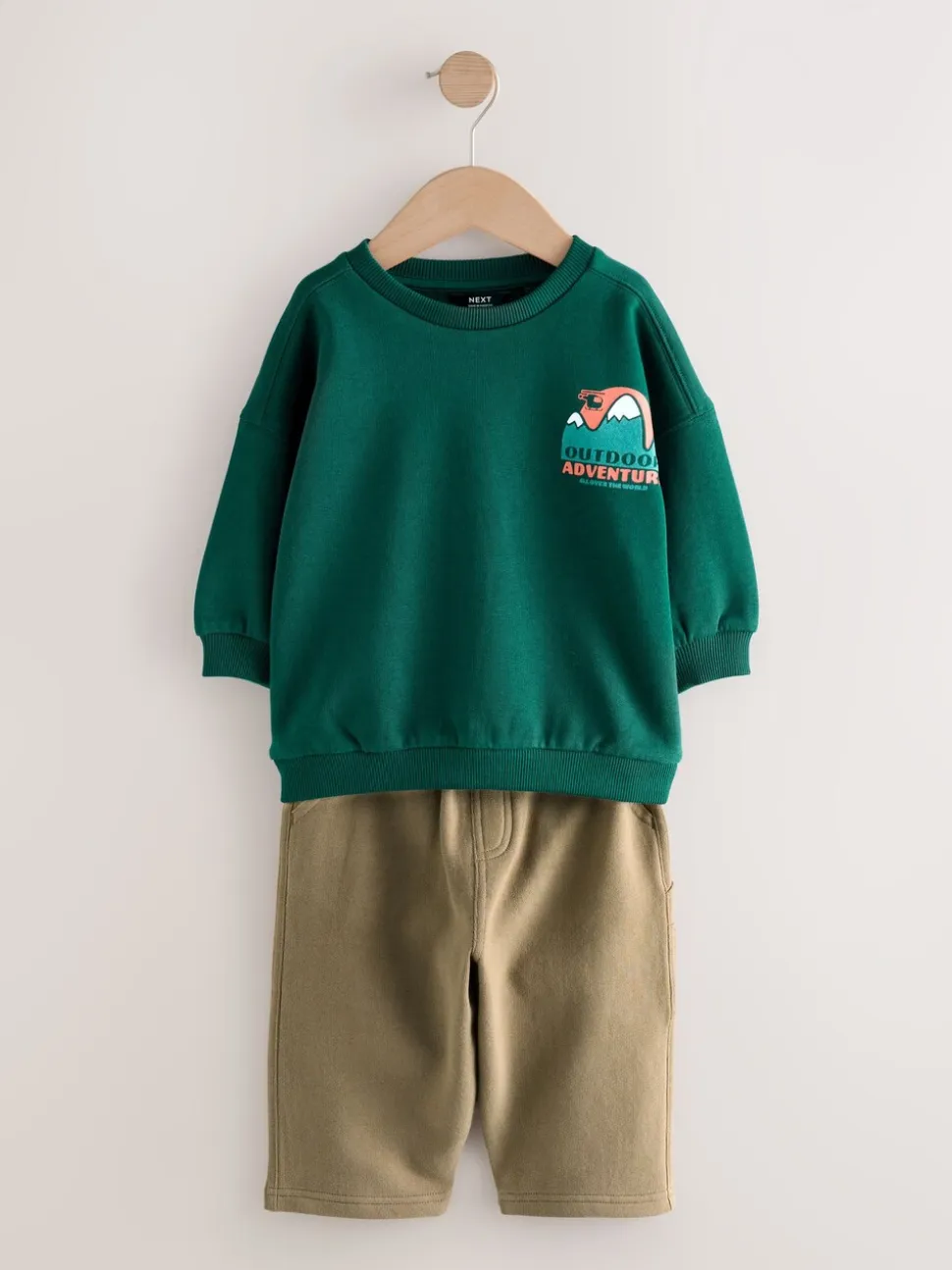 Groen - Set met sweatshirt en utility-joggingbroek (3mnd -7jr)