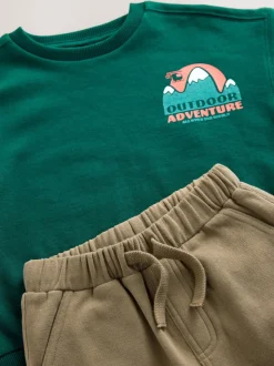 Groen - Set met sweatshirt en utility-joggingbroek (3mnd -7jr)