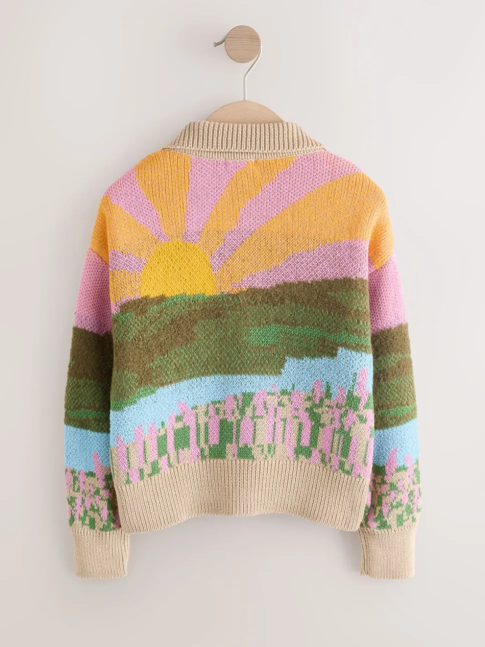 Groen - Sheep Farm Scene Cardigan (3-16yrs)