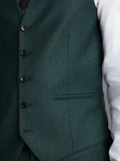 Groen - Signature Zignone flanellen gilet van Italiaanse wol-kasjmier blend