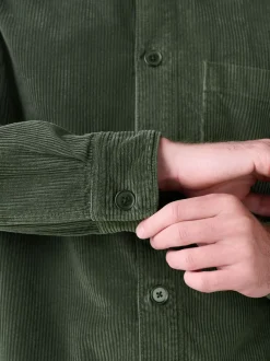 Groen - Single pocket Corduroy Shacket Overshirt