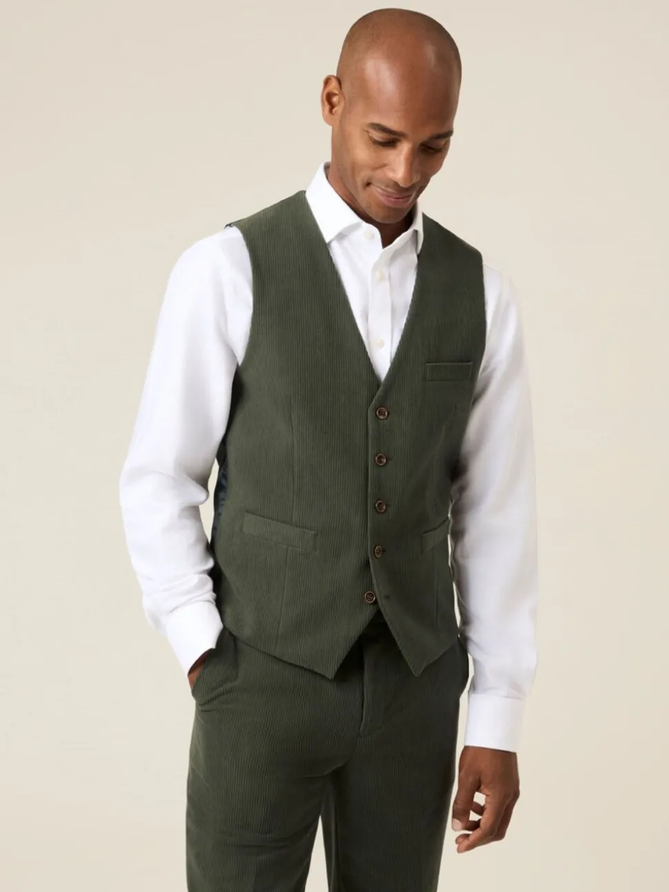Groen - Skopes Dorsey Suit Corduroy Waistcoat