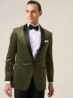 Groen - Skopes Paso Tailored Fit Velvet Jacket