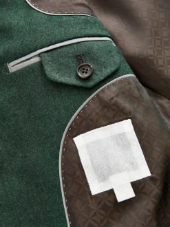 Groen - Slim Fit - Signature Zignone flanellen colbert van Italiaanse wol-kasjmier blend