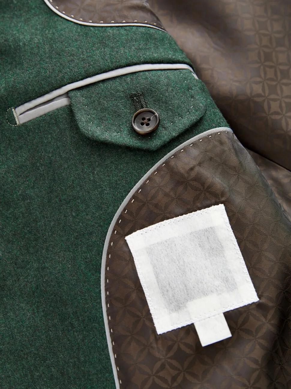 Groen - Slim Fit - Signature Zignone flanellen colbert van Italiaanse wol-kasjmier blend