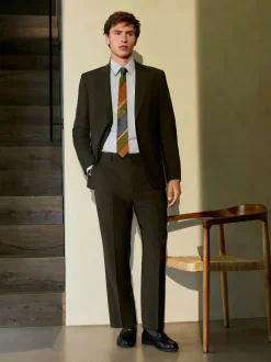 Groen - Slim Fit - Slim fit Motion Flex wollen Blend Pakjas