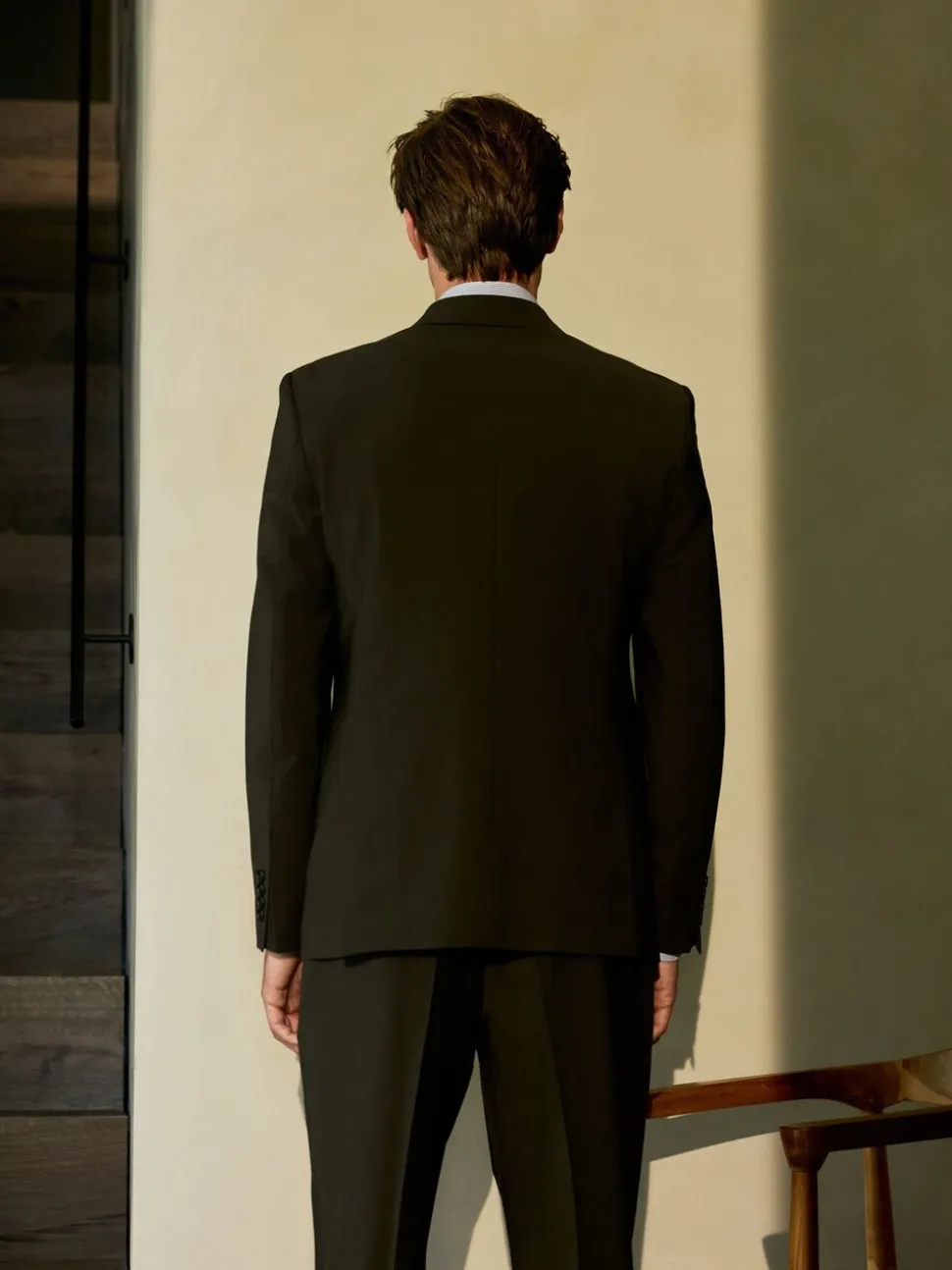 Groen - Slim Fit - Slim fit Motion Flex wollen Blend Pakjas
