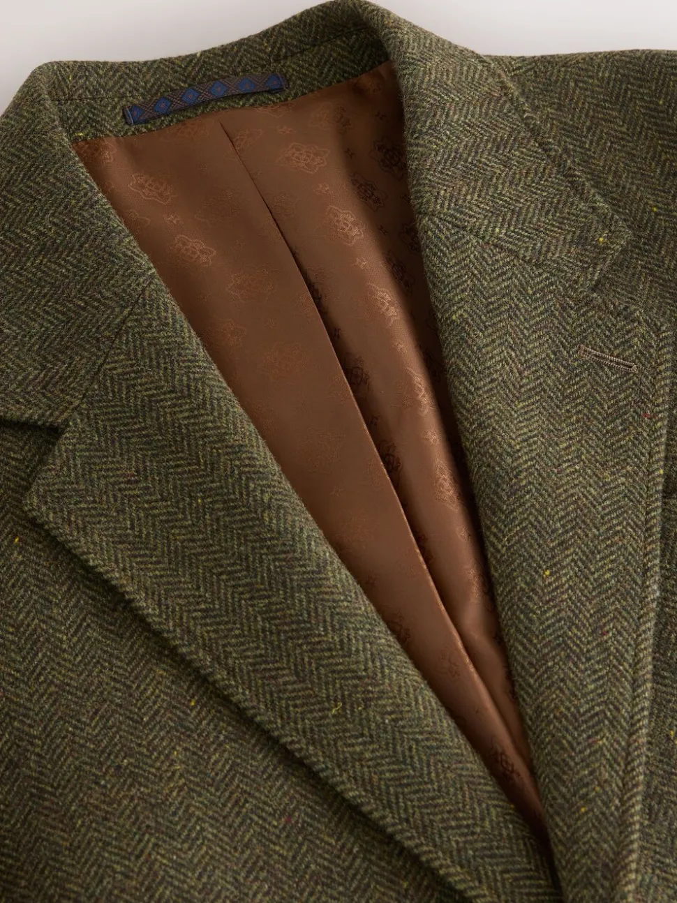 Groen - Slim Fit Herringbone Wool Blend Suit Jacket