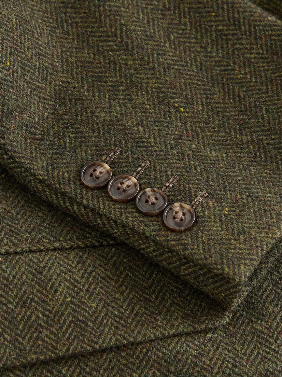 Groen - Slim Fit Herringbone Wool Blend Suit Jacket
