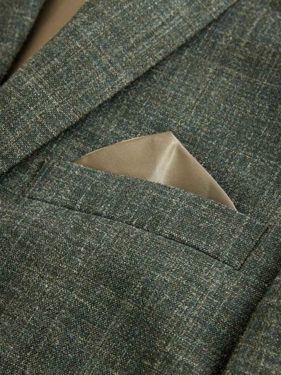 Groen - Slim fit Nova Fides colbert van Italiaanse linnenmix stof