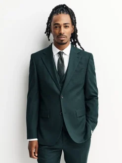 Groen - Slim-fit flanellen colbert