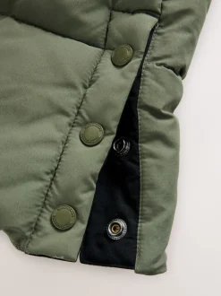 Groen - Superdry - Lange gewatteerde jas