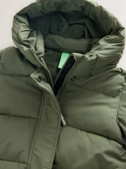 Groen - Superdry - Lange gewatteerde jas
