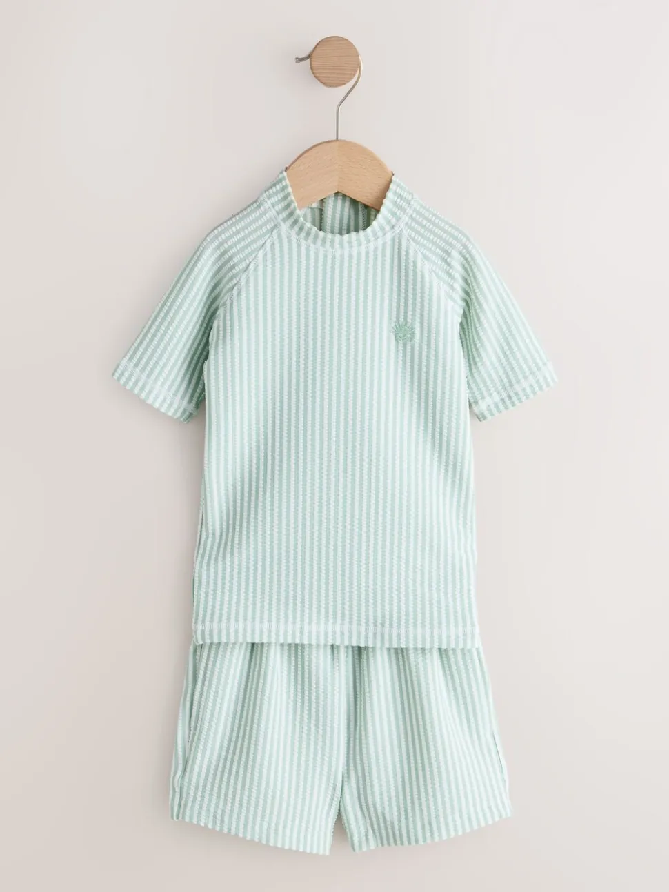 Groen - Textured Rash Vest and Swim Shorts Set (3mths-7yrs)
