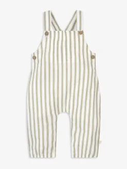 Groen - The Little Tailor Baby Woven Dungarees and T-Shirt Set