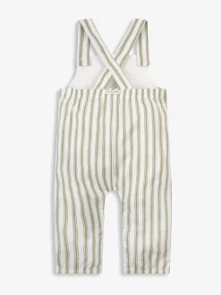 Groen - The Little Tailor Baby Woven Dungarees and T-Shirt Set