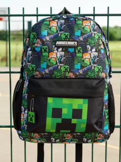 Groen - Vanilla Underground Minecraft creeper en zombierugzak met print voor jongens