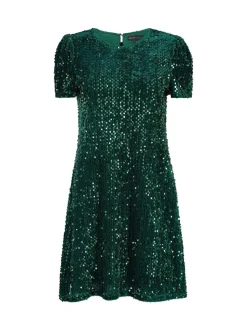Groen - Yumi Sequin Tunic Dress