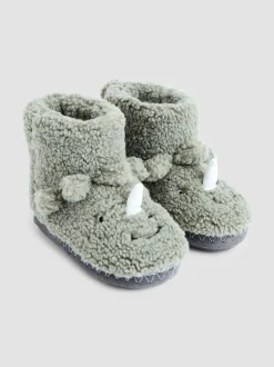 Groen dinosaurus - JoJo Maman Bébé Plush Slipper Boots