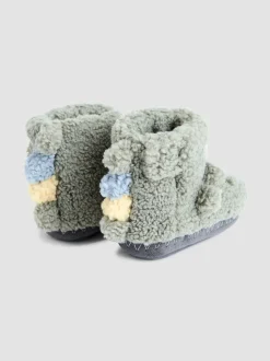 Groen dinosaurus - JoJo Maman Bébé Plush Slipper Boots