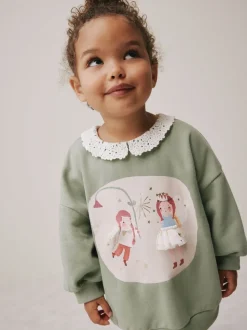 Groen elfje - Collared Sweatshirt & Flare Leggings Set (3mths-7yrs)