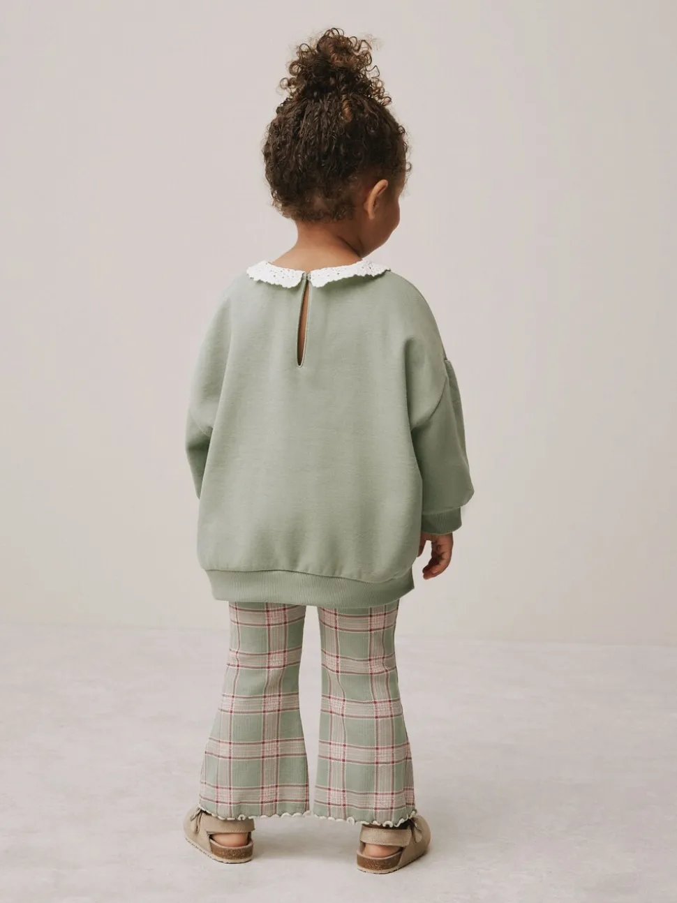 Groen elfje - Collared Sweatshirt & Flare Leggings Set (3mths-7yrs)