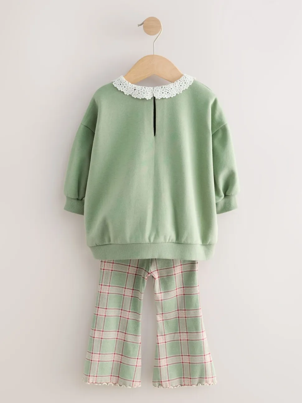 Groen elfje - Collared Sweatshirt & Flare Leggings Set (3mths-7yrs)