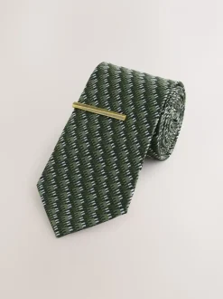 Groen en wit - Das met patroon