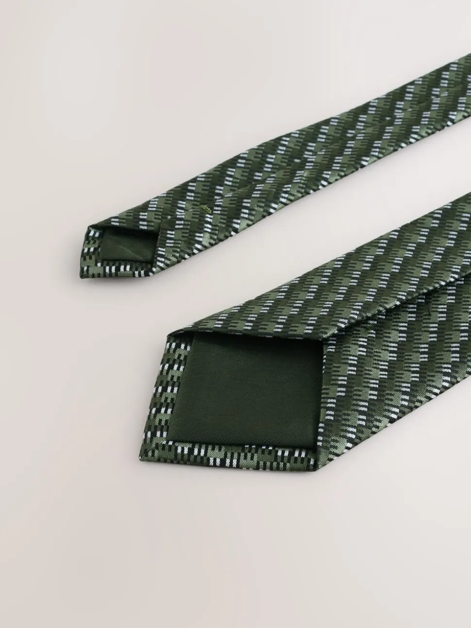 Groen en wit - Das met patroon