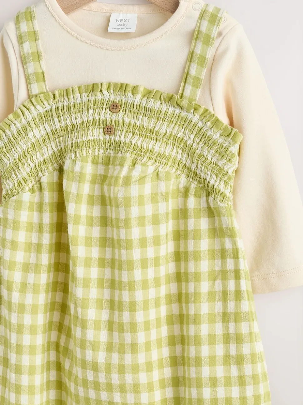 Groen geruit - Baby tuinbroek en bodysuit 2 -delige set (0mnd -2jr)