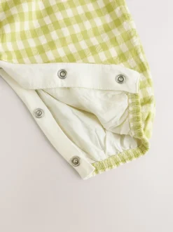 Groen geruit - Baby tuinbroek en bodysuit 2 -delige set (0mnd -2jr)