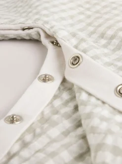 Groen geruit - Geweven bretelbroeken en bodysuit babyset (0mnd -2jr)