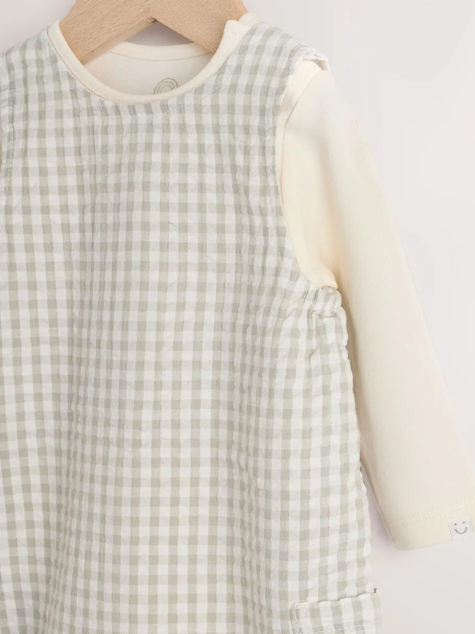 Groen geruit - Geweven bretelbroeken en bodysuit babyset (0mnd -2jr)