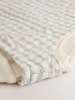 Groen geruit - Geweven bretelbroeken en bodysuit babyset (0mnd -2jr)