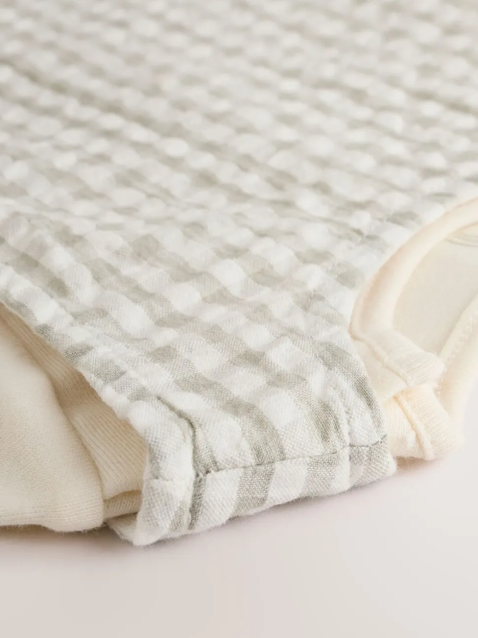 Groen geruit - Geweven bretelbroeken en bodysuit babyset (0mnd -2jr)
