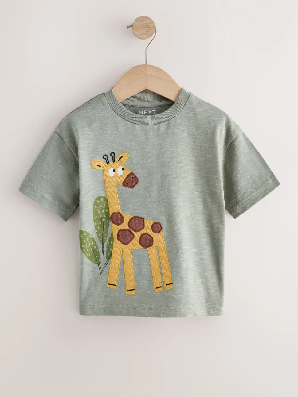 Groen giraf - T-shirt met korte mouwen en applicatie (3 mnd - 7 jr)