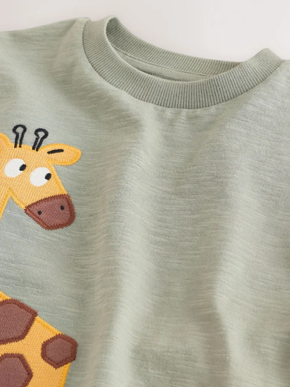 Groen giraf - T-shirt met korte mouwen en applicatie (3 mnd - 7 jr)