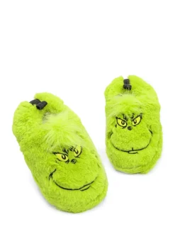 Groen Grinch - Vanilla Underground zachte kerstpantoffels voor kinderen