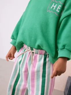 Groen Hey Hi - Set van sweatshirt en broek met wijde pijpen (3mnd -7jr)
