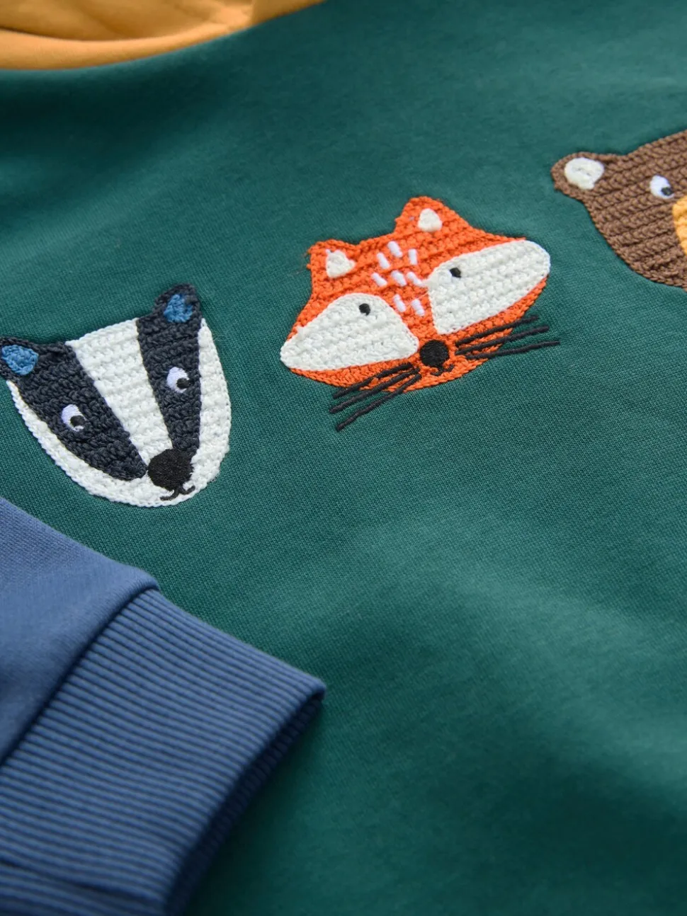 Groen kleurvlak - Hoodie met lange mouwen en print (3mnd-7jr)