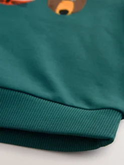 Groen kleurvlak - Hoodie met lange mouwen en print (3mnd-7jr)