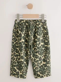 Groen luipaardprint - Wijde broek met elastische taille (3mnd-7jr)