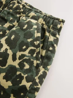 Groen luipaardprint - Wijde broek met elastische taille (3mnd-7jr)