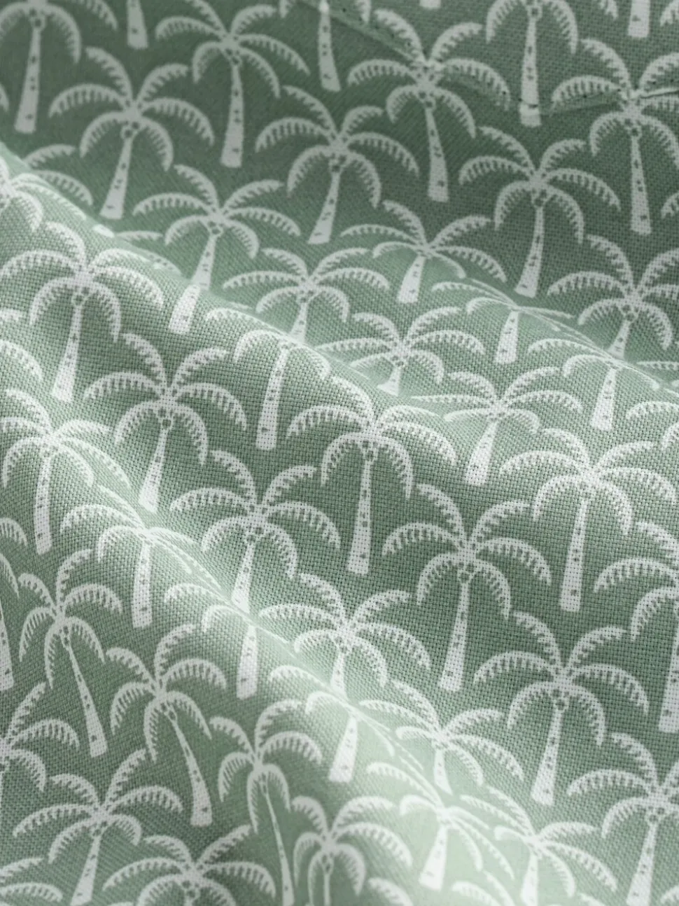 Groen met palmboomprint - Strijkvrij Oxford-overhemd met korte mouwen
