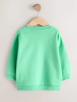Groen met palmboomprint - Sweatshirt met ronde hals en all-over print (3 mnd - 7 jr)